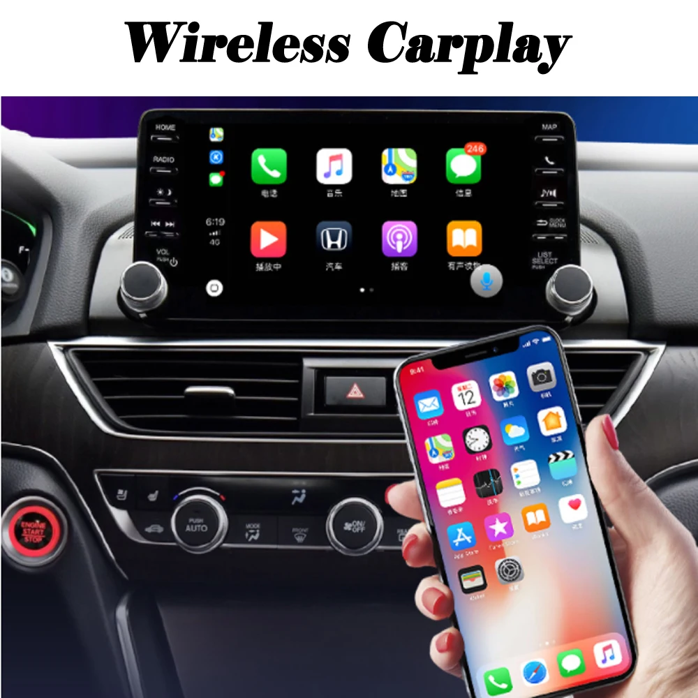 Для Honda Accord Android Авто управление carlife большой экран навигация обновление беспроводной Carplay
