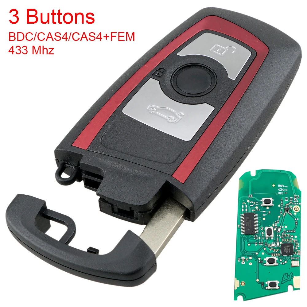 

3 Buttons Black Car Replacement Remote Key Fob 315MHz /868MHz / 433MHz Fit for BMW-5 7 F Series FEM / BDC CAS4 CAS4+