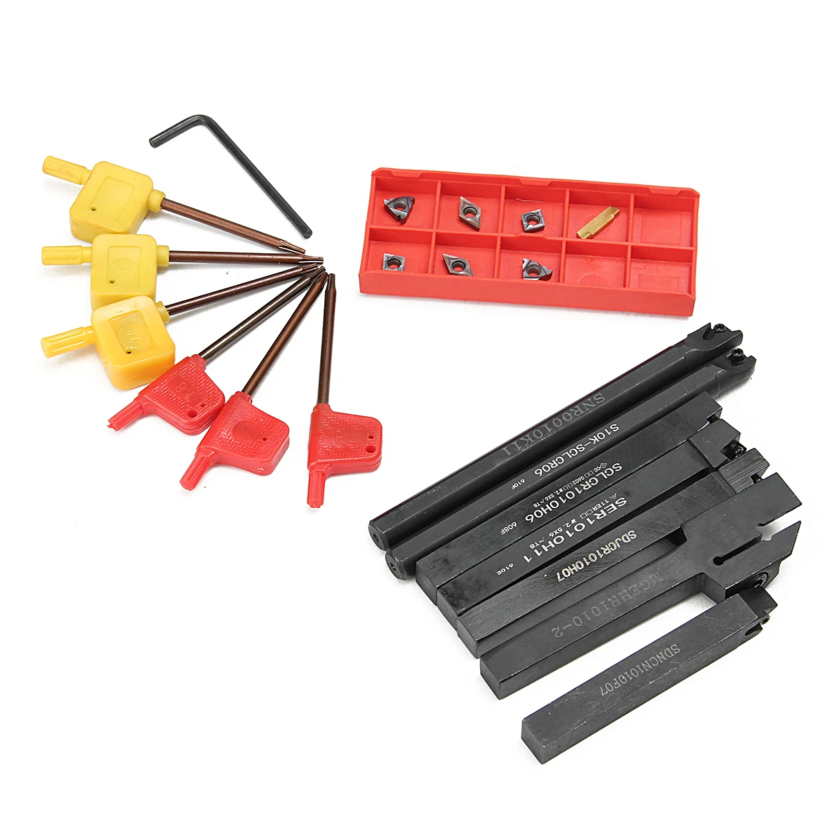 21PCS/SET DCMT CCMT Carbide Insert + 10mm Boring Bar Tool Holder Wrench For Lathe Turning | Инструменты