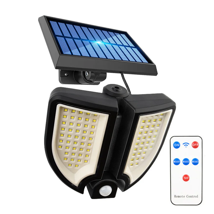 

90LED Super Bright Solar Security Light Outdoor 2 Head Motion Sensor Angle Adjustable Waterproof Solar Wall Lights For Garden
