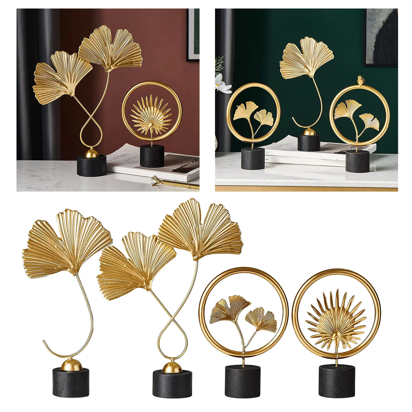 Маленькая металлическая и деревянная скульптура современный декоративный