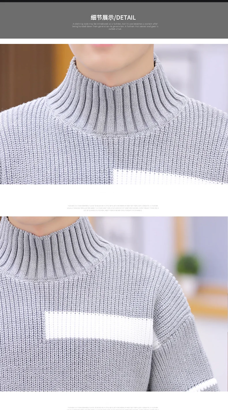 Winter High Neck Thick Warm Sweater Men Turtleneck Brand Mens Sweaters Slim Fit Pullover Men Knitwear Male clothes