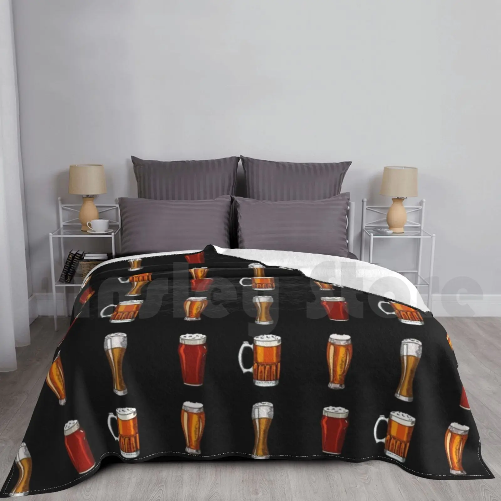 Пинт лагера Pilsner Ale Hefe Weizen черное одеяло с рисунком для дивана кровати путешествий