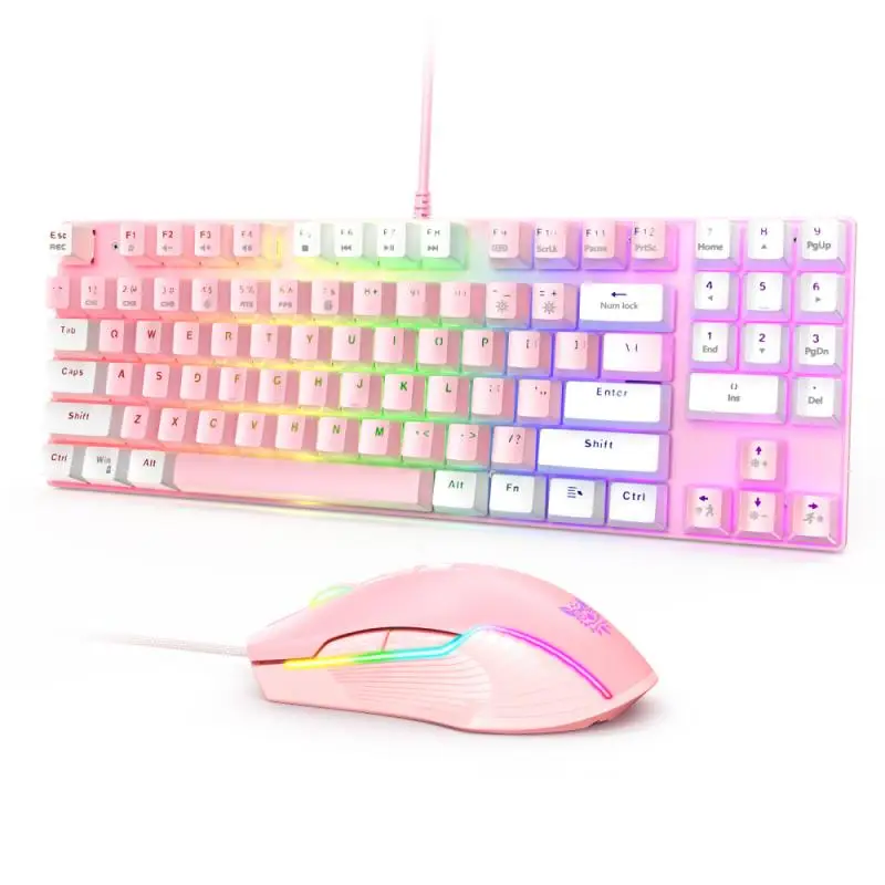 

2021 New Mechanical Gaming Keyboard Mouse Combo LED Backlit USB Wired Keyboards Adjustable DPI Mouse For Laptop Computer Gamer