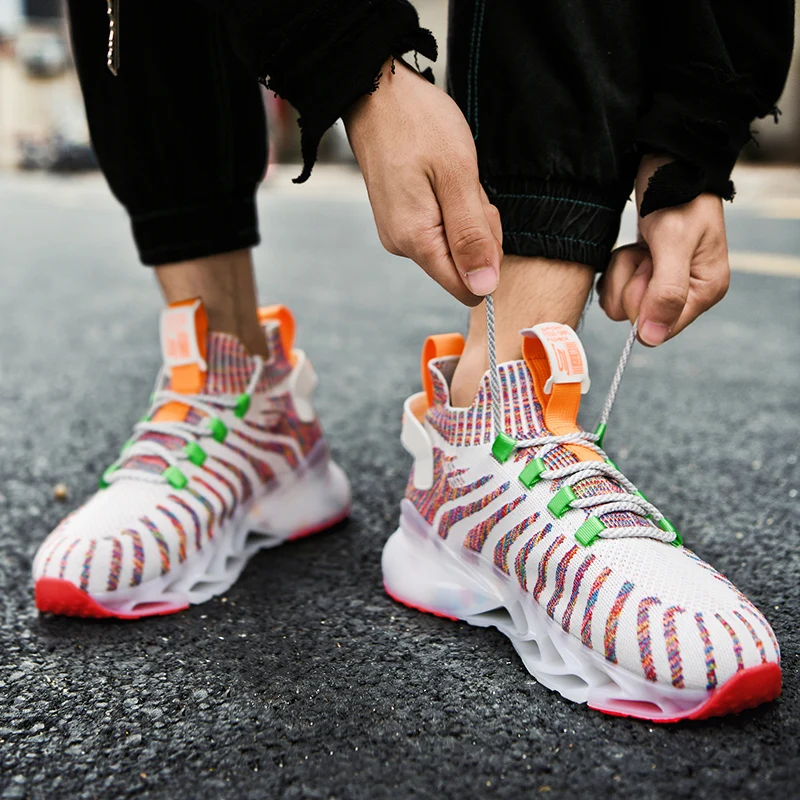 

Sooneeya Red Hollow Breathable Blade Shoes Men Back Strap Design Sneakers For Men Black White Comfortable Walking Footwear Soon