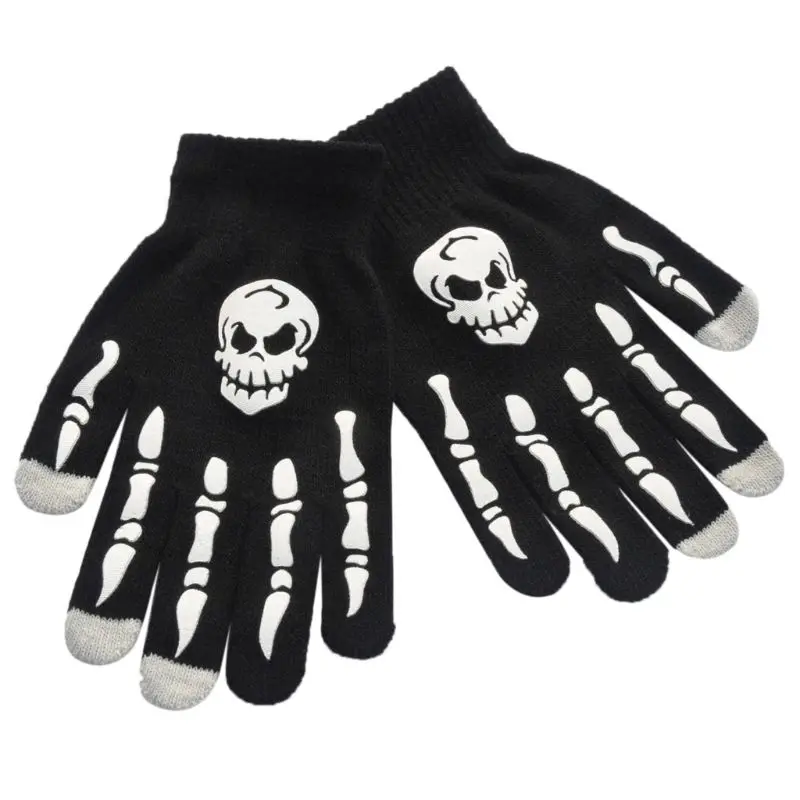 

Unisex Adult Children Winter Cycling Full Fingered Gloves Halloween Horror Skull Claw Skeleton Anti-Skid Rubber Outdoor H9ED