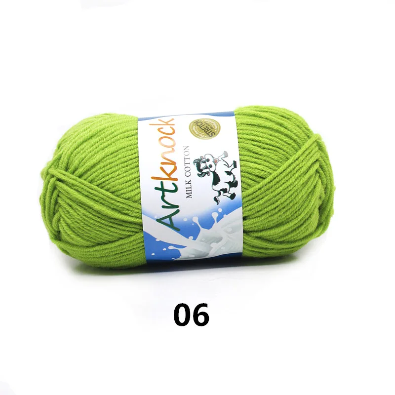 A06 16PCS 16 шт., пряжа для вязания, мягкая, теплая, Детская Пряжа молочного оттенка для ручного вязания, принадлежности для длинного ШТАПЕЛЯ, хлопок, 80%, молочное волокно, 20 - Цвет: A06 16PCS