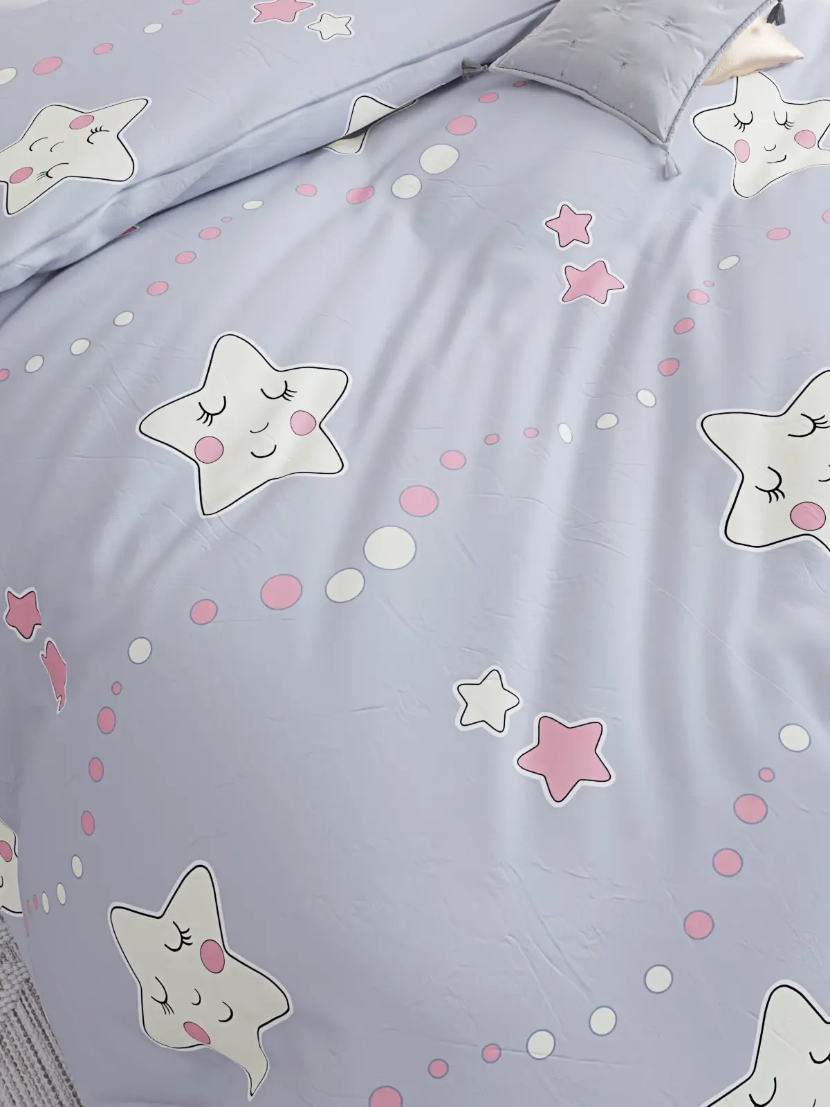 Пододеяльник Сказка &quotСпящие звезды (серо-голубые) 1 5-сп 145х215 см 2-сп 175х215 евро