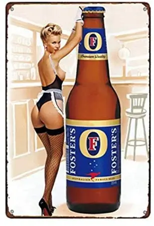 

Oulili Metal Sign Foster’S Beer Tin Sign Retro Plaque Poster 8X12 Inch Wall Decor