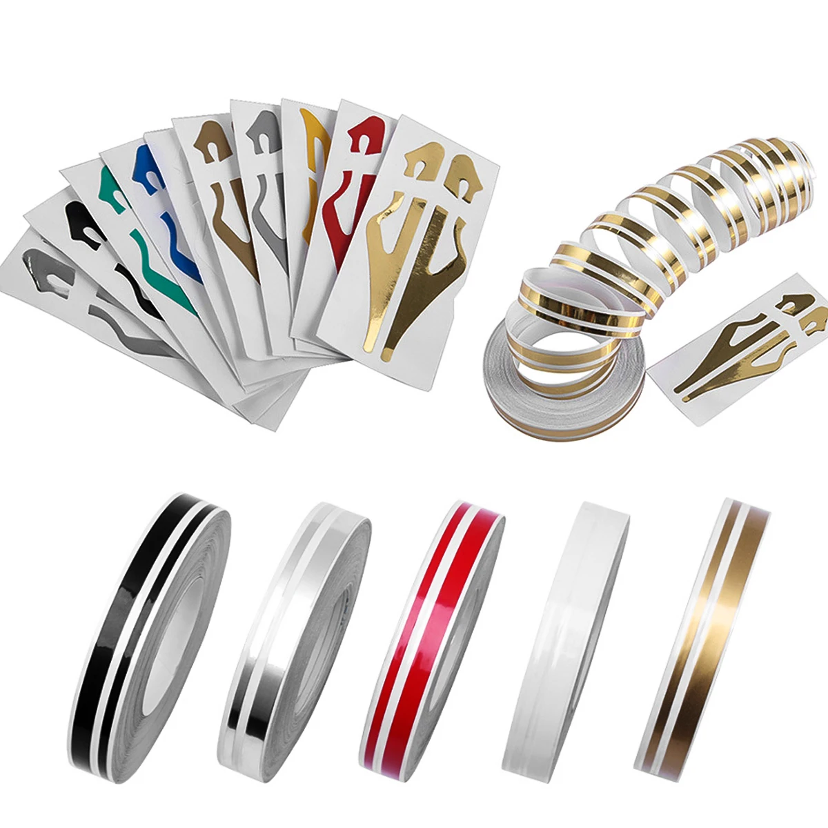 Автомобильная наклейка сделай сам полосатая двухсторонняя лента Виниловая 9 8 м