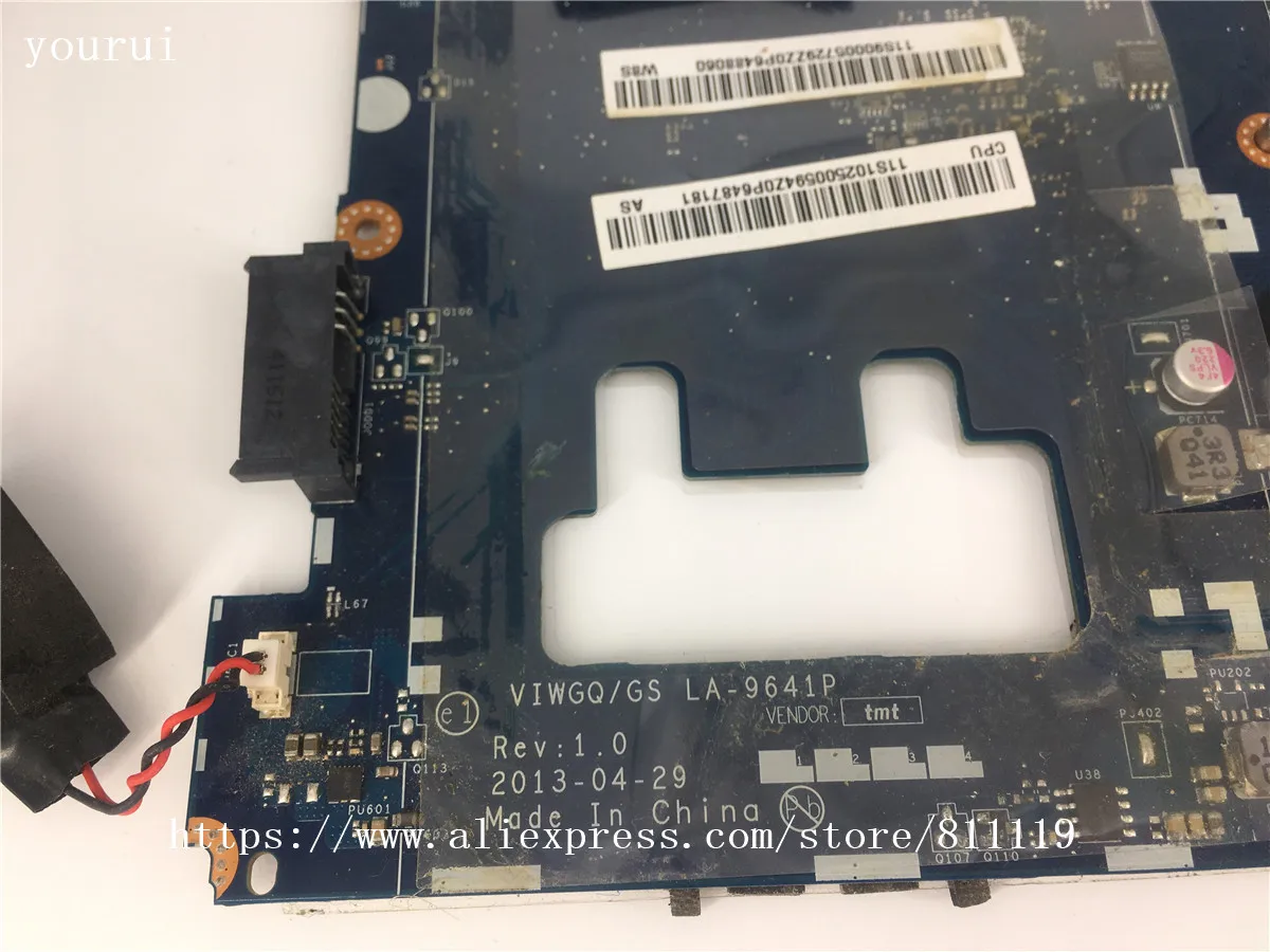 yourui для lenovo g510 laptopmotherboard viwgqgs la 9641p ddr3 с nivdia графическ