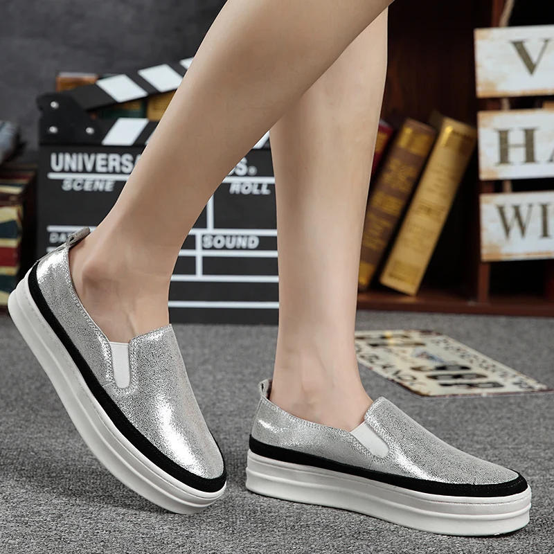 2019 г. осенняя Женская замшевая обувь на плоской подошве без шнуровки платформе