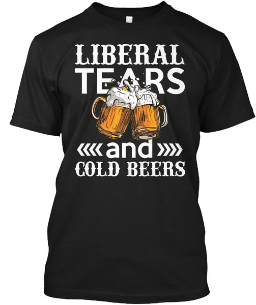 

men's cotton t shirt diy printing short sleeves Liberal Tears and Cold Beers T-Shirt