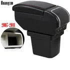 Подлокотник для Hyundai Elantra Touring i30 i30cw 2007-2011, Двухслойный Кожаный центральный ящик для хранения с подстаканником, пепельницей, USB