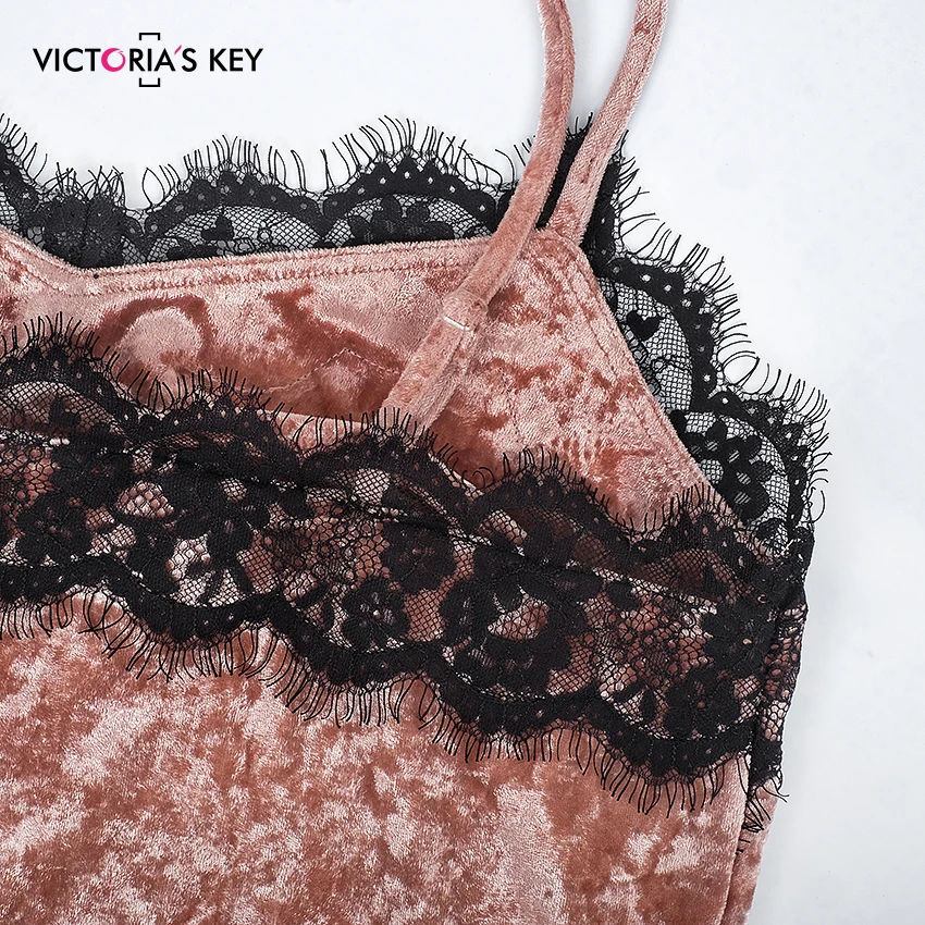 VICTORIA'S KEY, розовая бархатная Пижама, шорты на бретельках, женские сексуальные кружевные летние пижамы на бретельках без рукавов, Женский комплект