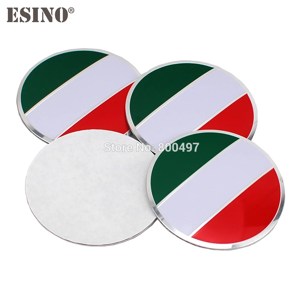 

40 x Car Styling Italy Flag 3D Metal Chrome Aluminium Alloy Wheel Center Cap Stickers Wheel Hub Cap Decals 3D Emblems Badges