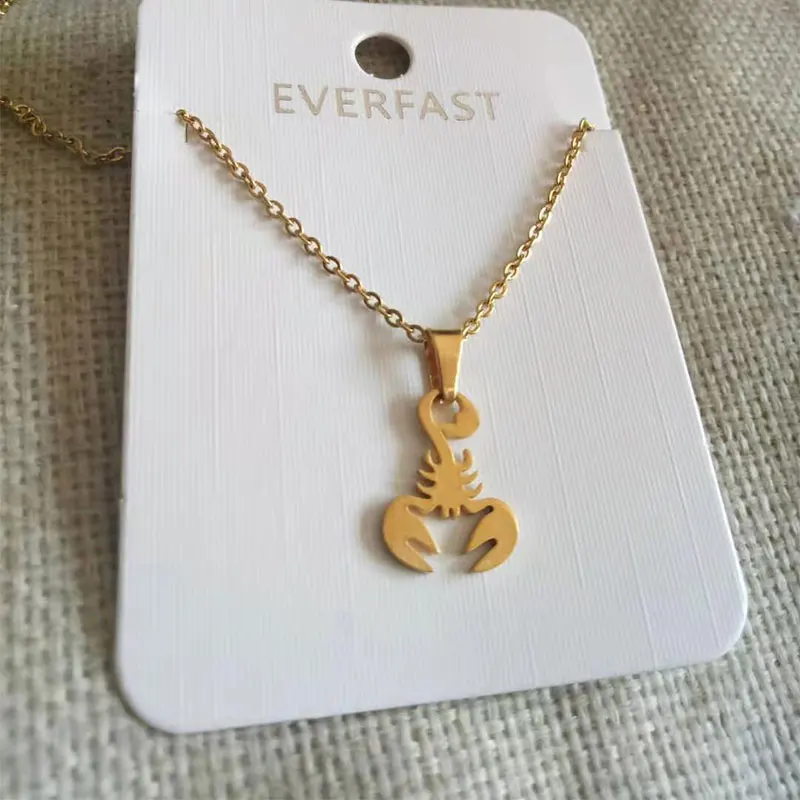 Gold color 1 шт. Новое поступление милое колье с кулоном в виде скорпиона из нержавеющей стали для женщин Простые Чокеры с насекомыми и бабочками вечерние подарки - Окраска металла: Gold color