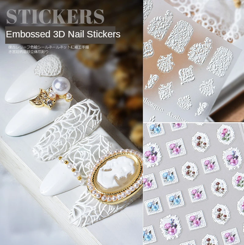 

1pcs Latest 3D Nail Art Sticker 5D Retro Embossed Bohemian Style Nail Art Decal Decoration Tool AE006