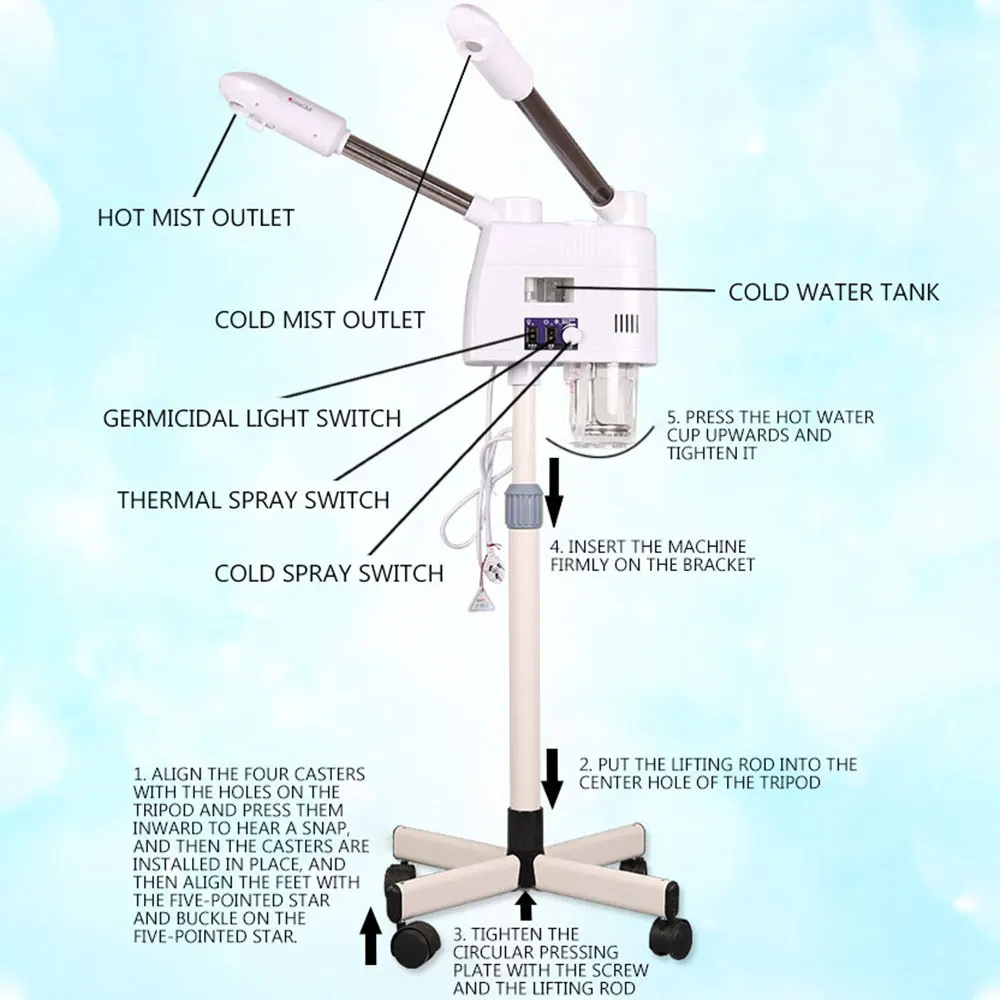 Аппарат для горячего и холодного распыления салона красоты паровой аппарат лица
