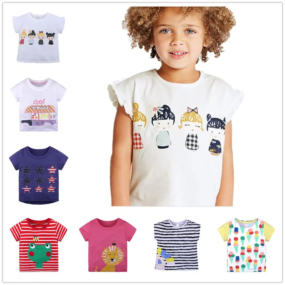 Модные футболки для маленьких девочек летняя блузка принцессы детские топы