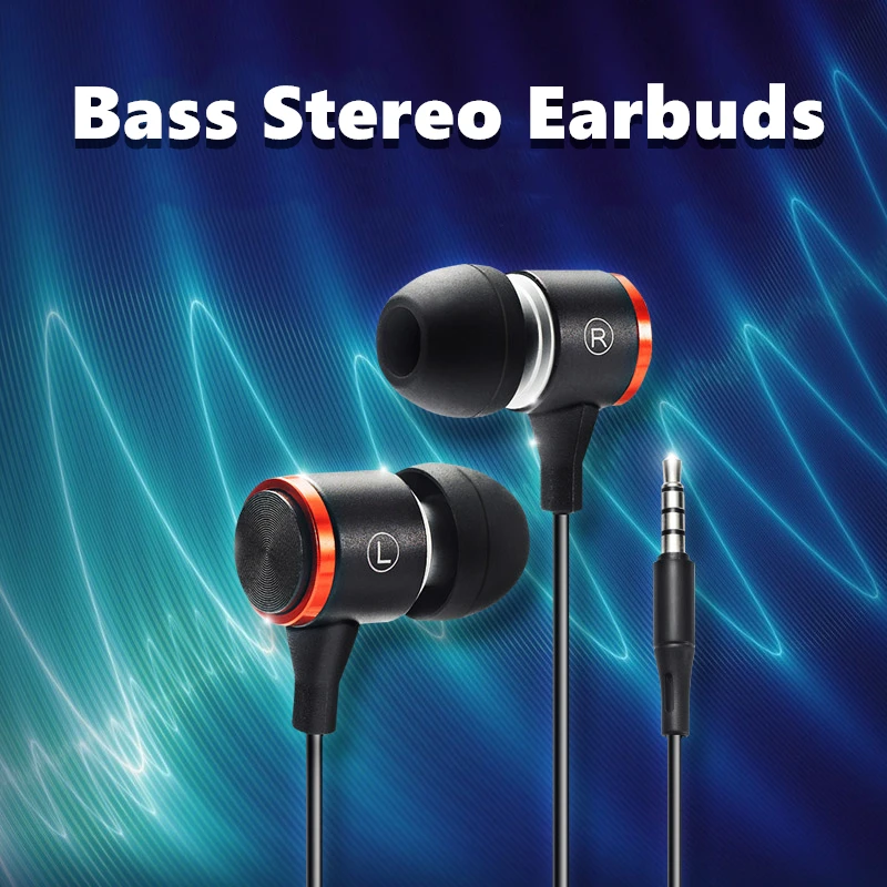

Stereo Bass Earphone with Mic Volume Control 3.5mm In-ear Metal Wired Headphone For Samsung Xiaomi Redmi Huawei Universal Phone