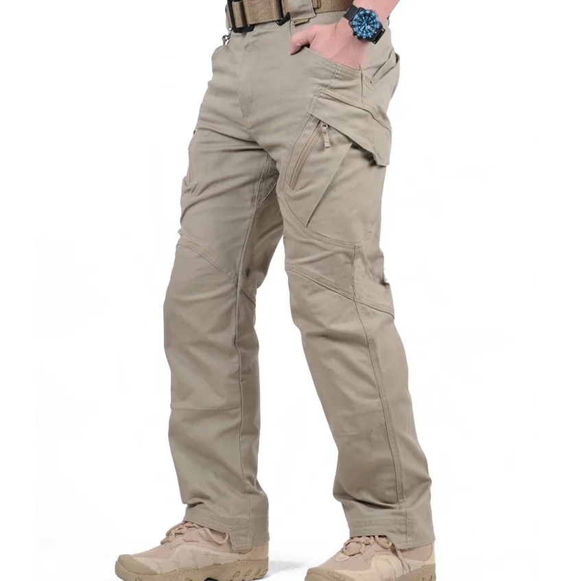 

Men's IX9 Tactical Pants Multiple Pocket Elasticity Military Urban Commuter Tactical Long Trousers Male Slim Fat Cargo Pants