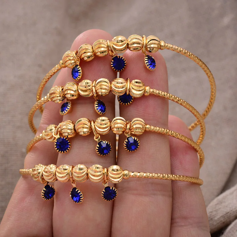 4 шт. детские браслеты с голубым камнем | Украшения и аксессуары