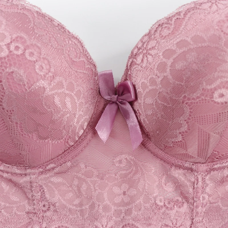 Beauwear со стальными косточками цветочный кружевной плотный удлиненный