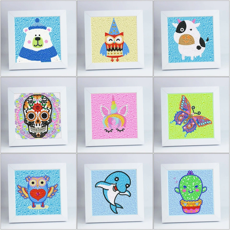 

AZQSD Diamond Painting Cartoon Special Shaped Diamond Embroidery Animal Santa DIY Children Handmade With Frame 15X15cm Gift