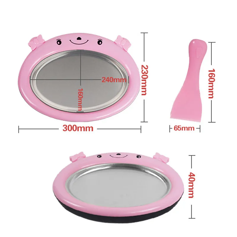 

Ice Cream Maker Instant Yogurt freeze Ice Roll Time Pan for Health Homemade Rolled Machine for Children With 2 Spatulas