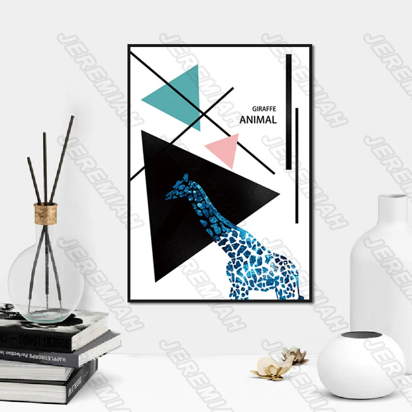 

Canvas Giraffe Zebra Poster Nordic Style Art Canvas Print Painting Modern Living Room Decoration