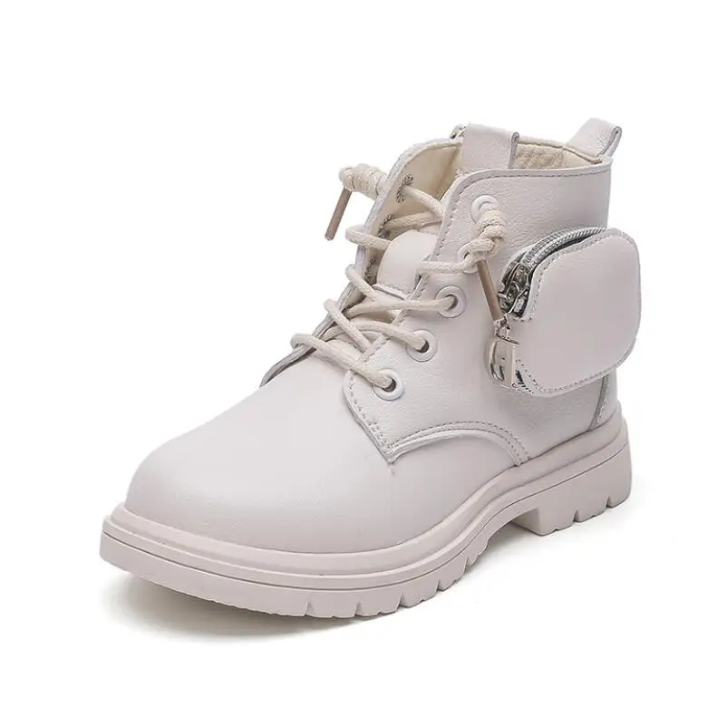 

New 2020 Kids Boots Winter Boots For Boys Girls Martin Boots Casual Walking Outdoor Leather Plush Children Snow Boots Kids Shoes