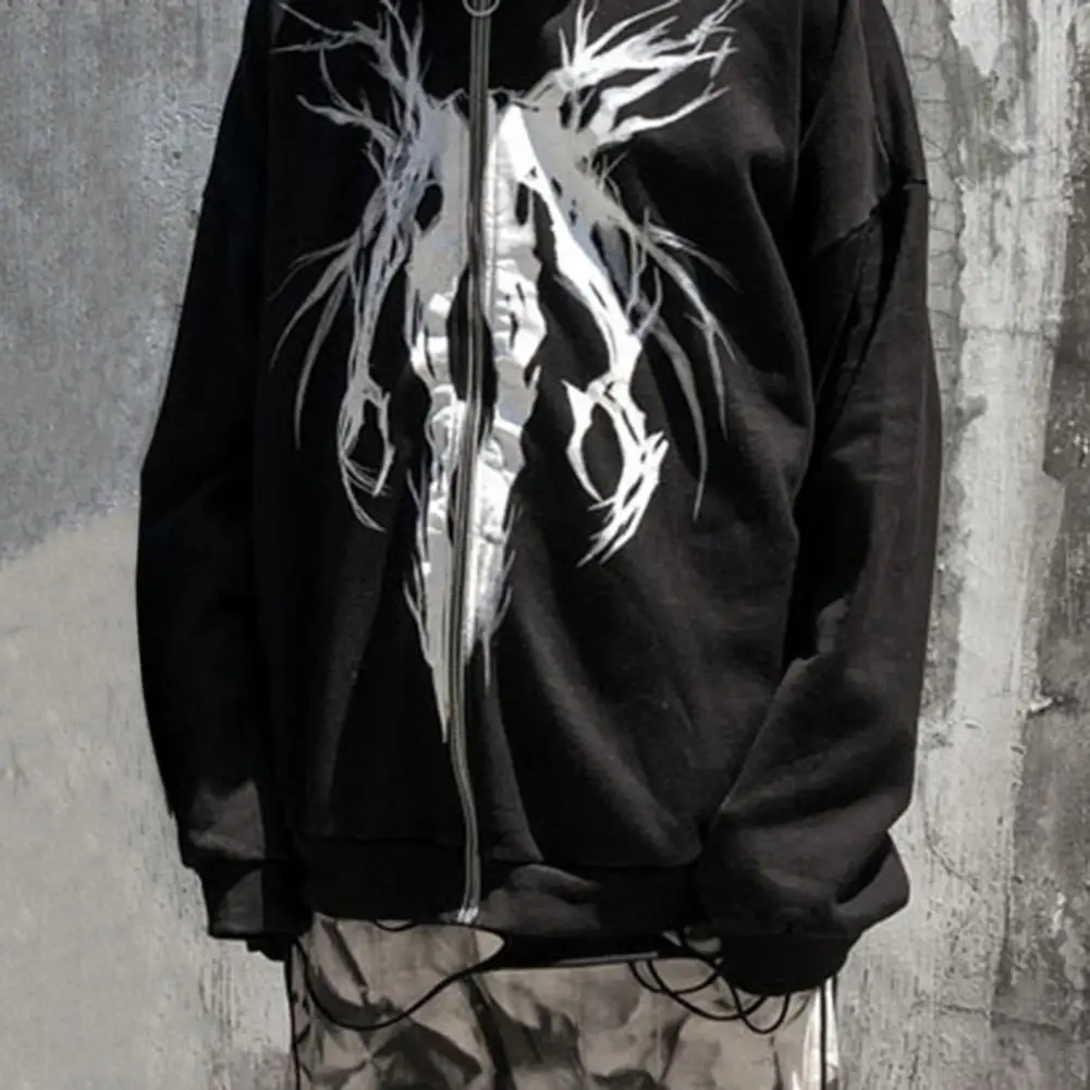 Свитшот мужской с длинным рукавом на молнии в стиле панк | Мужская одежда