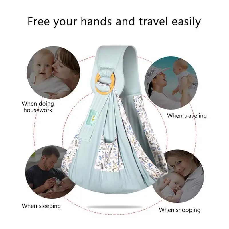 Baby Wrap Newborn Sling Dual Use Infant Nursing Cover Carrier Mesh Fabric Breastfeeding Carriers Up To 33 Lbs (0-36M) | Мать и ребенок