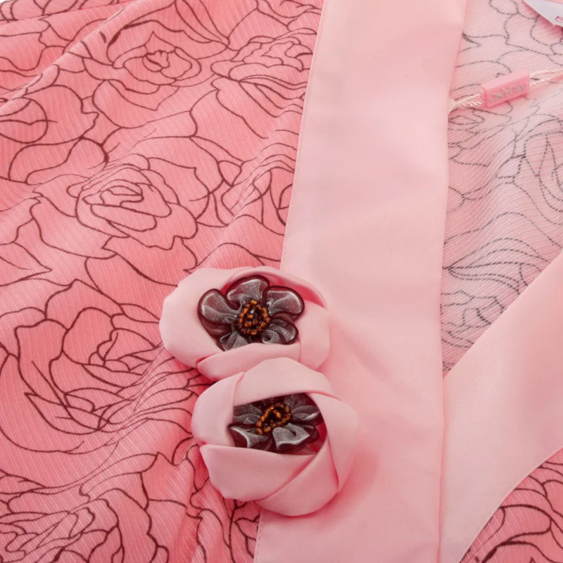 Комплект пижамный женский из 3 предметов кимоно хлопка и сатина мягкая Пижама