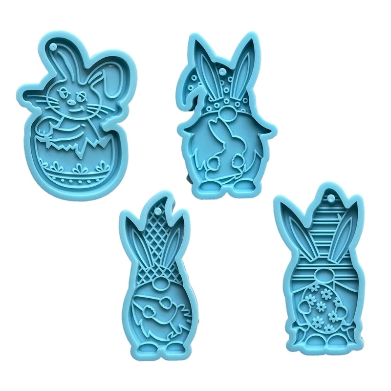 

DIY Crafts Jewelry Epoxy Resin Mold Dwarf Rabbit Keychain Pendant Silicone Mould