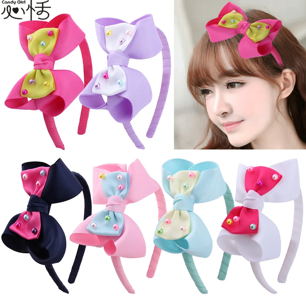 Meimile банты обруч для волос девочек корсажная лента аксессуары бант жемчужный