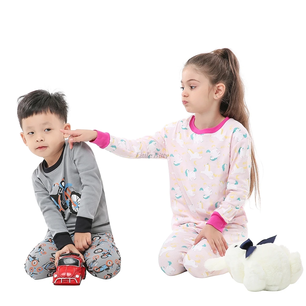 Пижама детская хлопковая с длинным рукавом принтом животных божья коровка