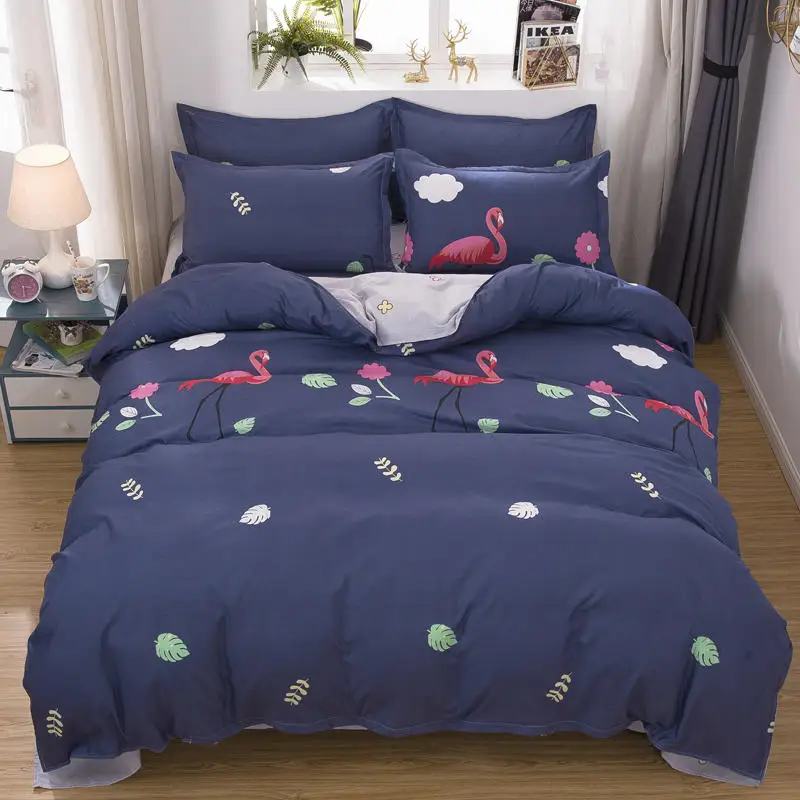 

Cartoon Cute Flamingos kid Family Quilt Duvet Cover Bed Linen For Home Bedding Sheet Set 4pcs Twin Full Queen King Pillowcases