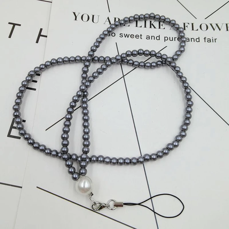 

Shellnail New Mobile Phone Straps Crystal Long Bracelet Pendant Peal Lanyard For Camera Cell Phone IPod USB Mp3 Mp4 Neck Rope