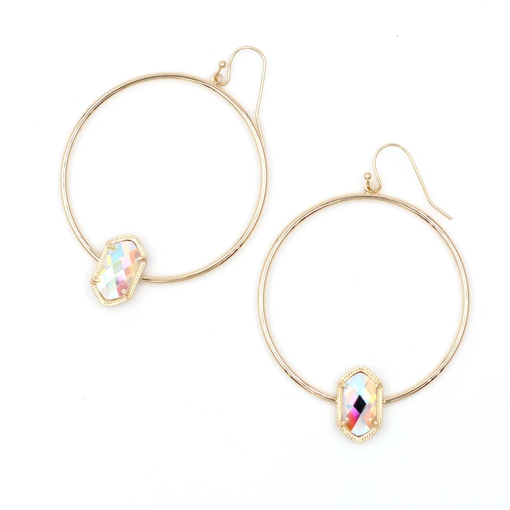 

Новинка 2021, медные большие круглые овальные серьги-капли с оправой AB, модные ювелирные изделия, милые овальные Висячие серьги для женщин