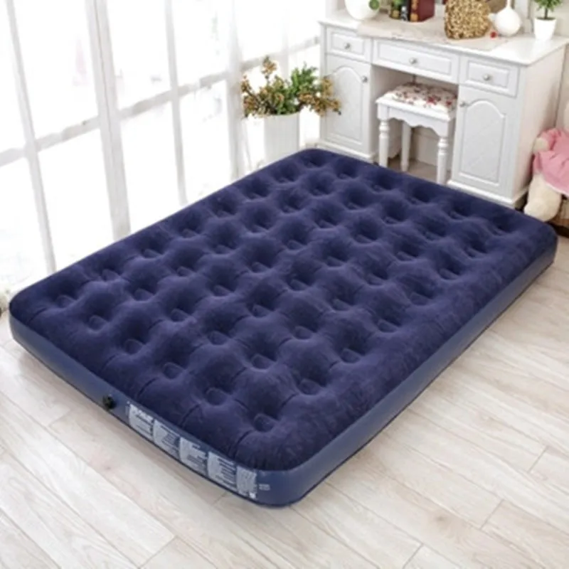 Inflatable bed outdoor camping portable air bed household double air mattress flocking pvc air bed