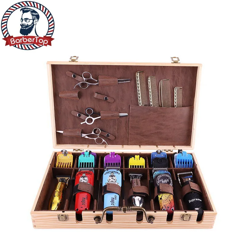 New Hairdresser Salon Hairdressing Tool Storage Box Barber Electric Clipper Hair Comb Wood Case Larg-Ecapacity Suitcase