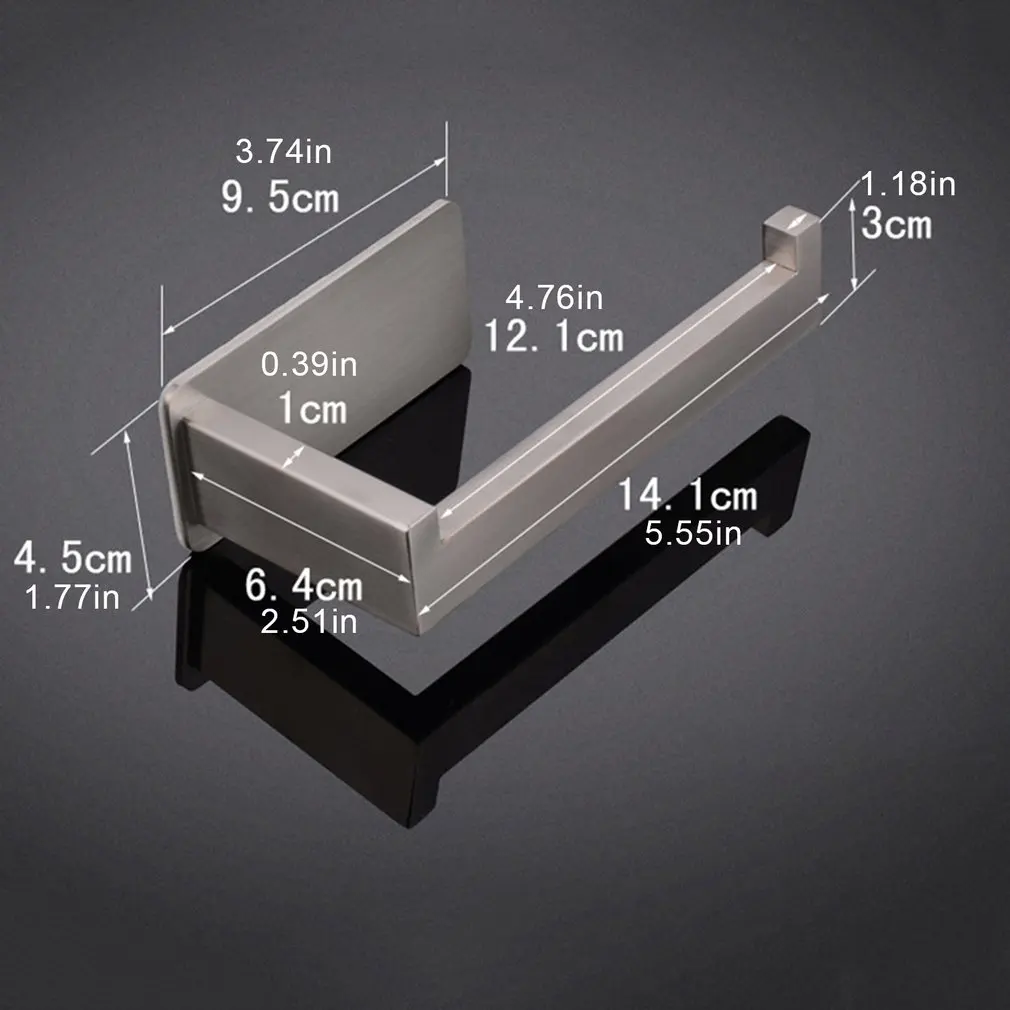 

Bathroom Iron Towel Rack Hole Free Tissue Holder Wall Mounted Kitchen Shelf Roll Paper Storage Bracket