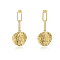 stainless steel irregular pendants dangle earrings for women aretes de mujer statement link chains drop earrings jewelry gifts