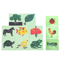 baby montessori toys flower plant animals wooden puzzle for children education learning jigsaw toddlers preschool teaching aids
