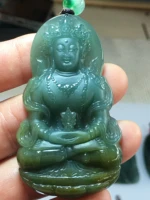 real 7a myanmar jade hand carved jade guan yin emperor green jade pendant jade necklace pendants jewelry jade necklaces woman