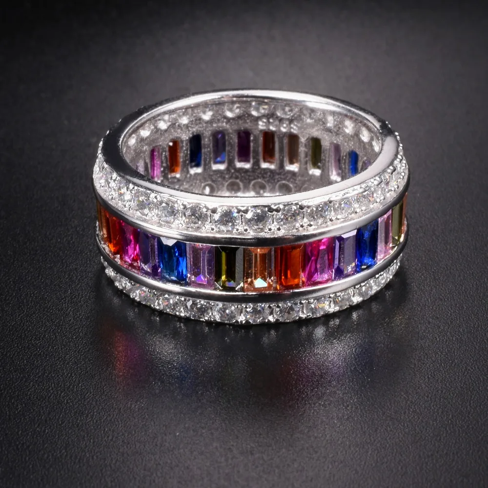 Вечный сапфир рубиновый Перидот кунцит топаз 925 пробы серебро для мужчин t