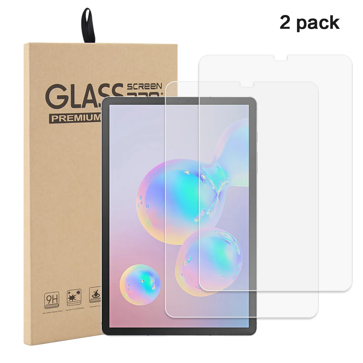 2 Tempered Glass Чехол с французской клавиатурой для samsung Galaxy Tab S6 10,5 дюймов SM-T860/T865 чехол из искусственной кожи с откидной подставкой и Bluetooth клавиатурой - Цвет: 2 Tempered Glass