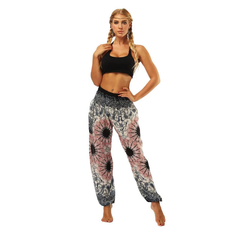 Yoga wide leg pants soft comfortable Digital printing dance Pants quick-drying breathable wicking outdoor running | Спорт и